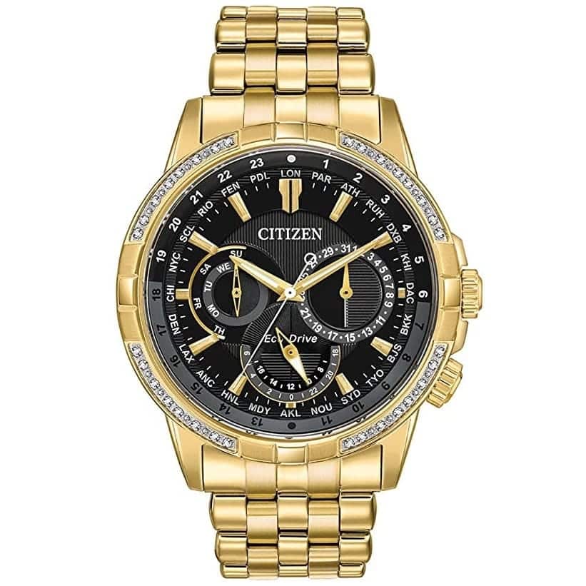 Citizen Eco-Drive Calendrier Gold Tone Diamond BU2082-56E reloj dorado dial  negro de lujo formal ara hombre - TIME Guatemala
