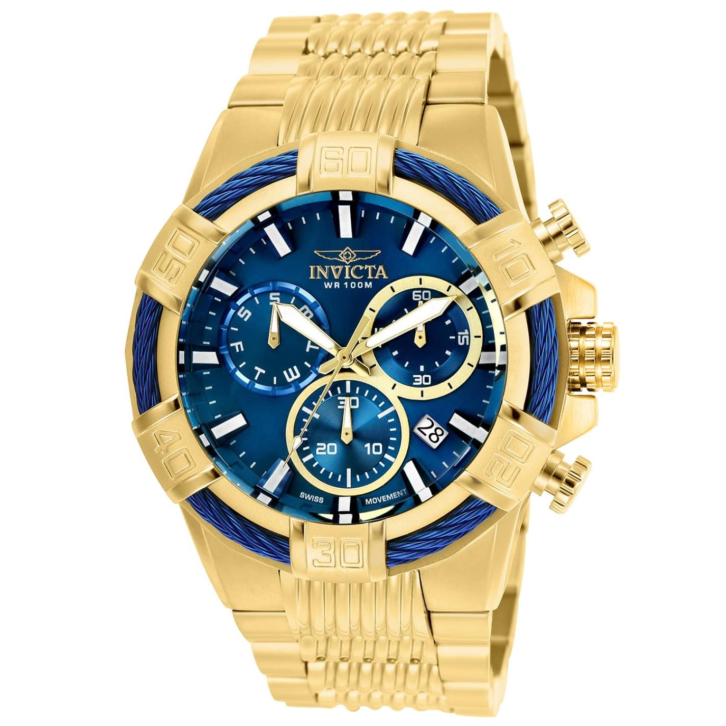 Invicta Bolt Blue Dial Chronograph 25866 reloj casual acero inoxidable  dorado dial azul para hombre - TIME Guatemala