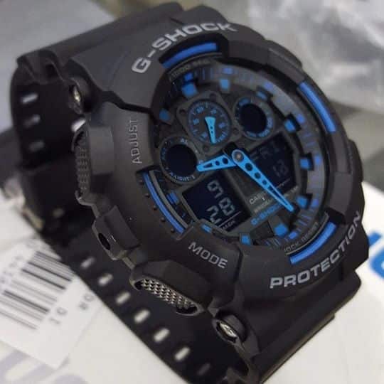 Casio G-Shock Black and Blue GA-100-1A2 reloj deportivo negro con azul para  caballero - TIME Guatemala